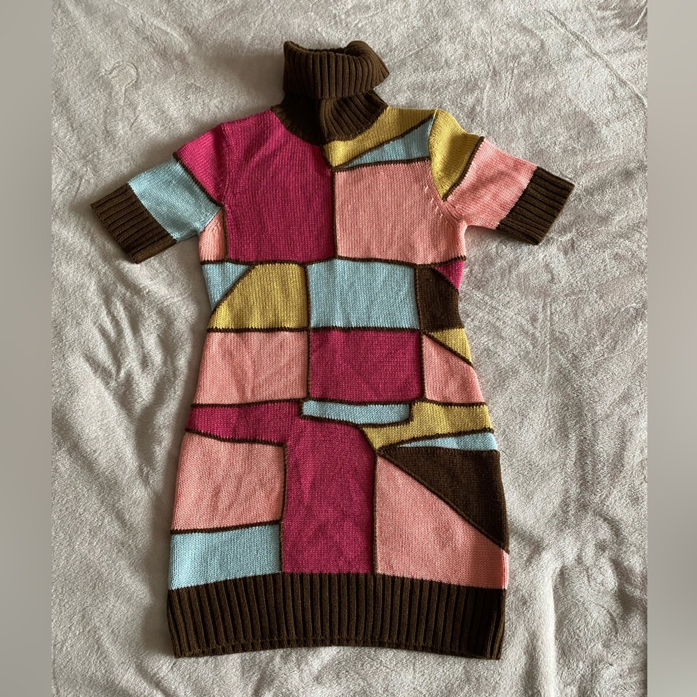 Marc Jacobs colourful block design wool dress